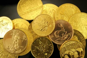 An array of different gold coin bullion from around the world