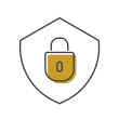 Drawing of a shield containing a padlock
