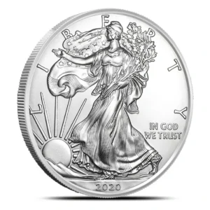 The observe side of an American Silver Eagle coin