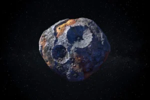 Illustration of 16 Psyche asteroid