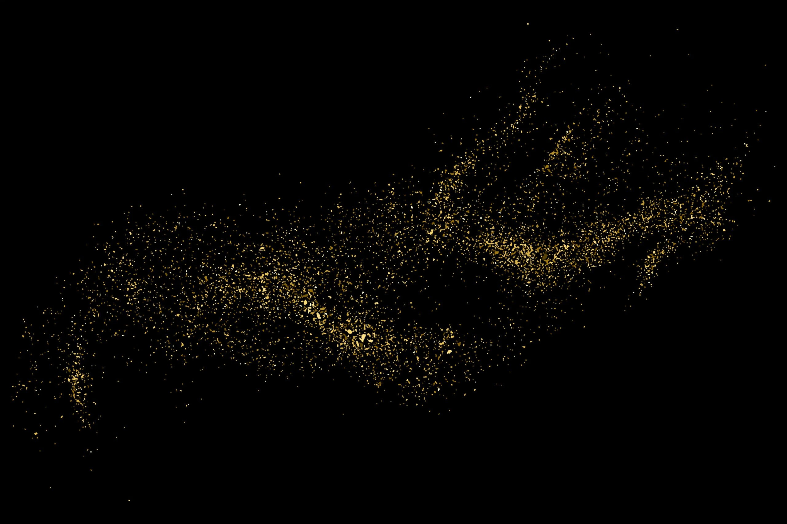 Gold glitter texture isolated on black